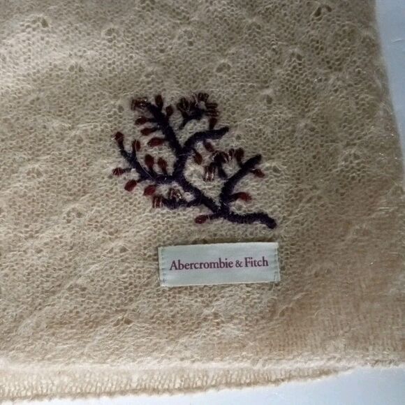 VTG  Y2k AMBERCROMBIE & FITCH Mohair Cardigan Sweater Womens M LIght Tan V Neck - Picture 5 of 8